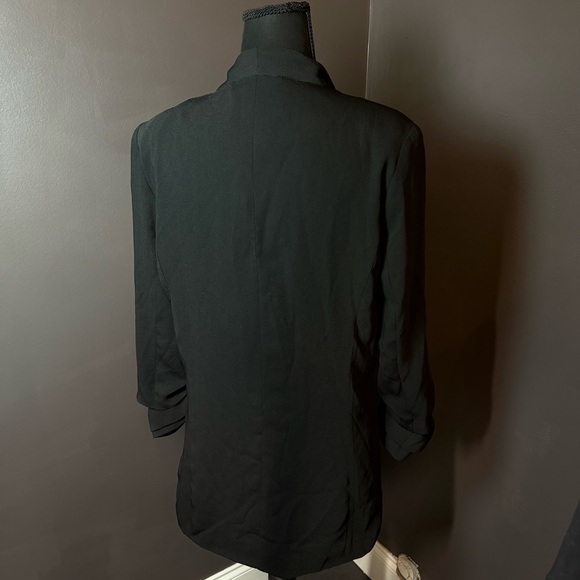 Mod Ref Black Drape Front Open Blazer Lightweight Jacket - Picture 2 of 4